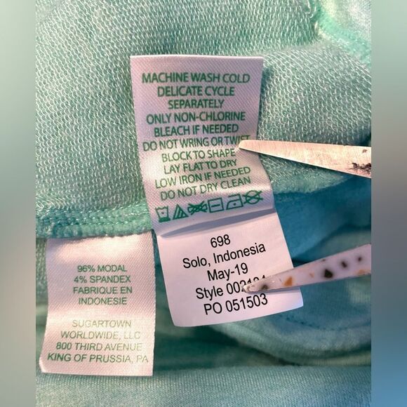 Lilly Pulitzer Belinda Off-The-Shoulder Sweatshirt Mint Green M - Picture 8 of 8